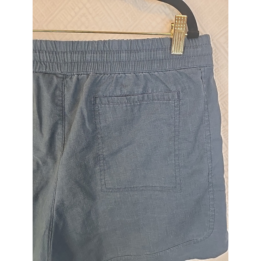 Aventura Size L Hemp Blend Drawstring Shorts Blue Casual Summer Travel - Picture 5 of 8
